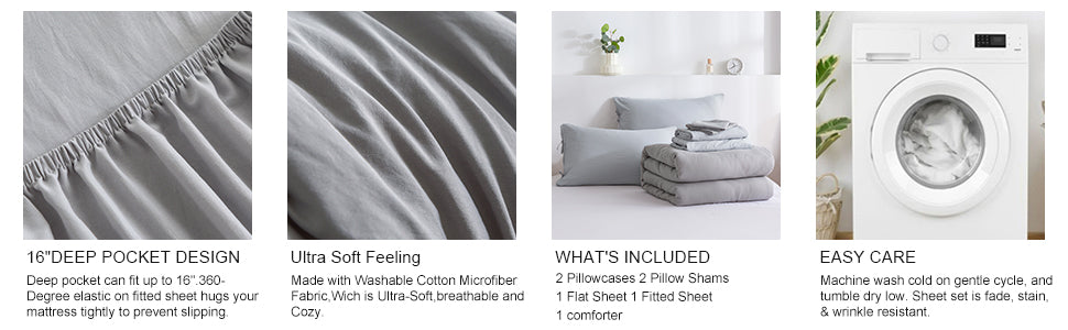 Aesthetic Solid Poly Cotton Comforter Set