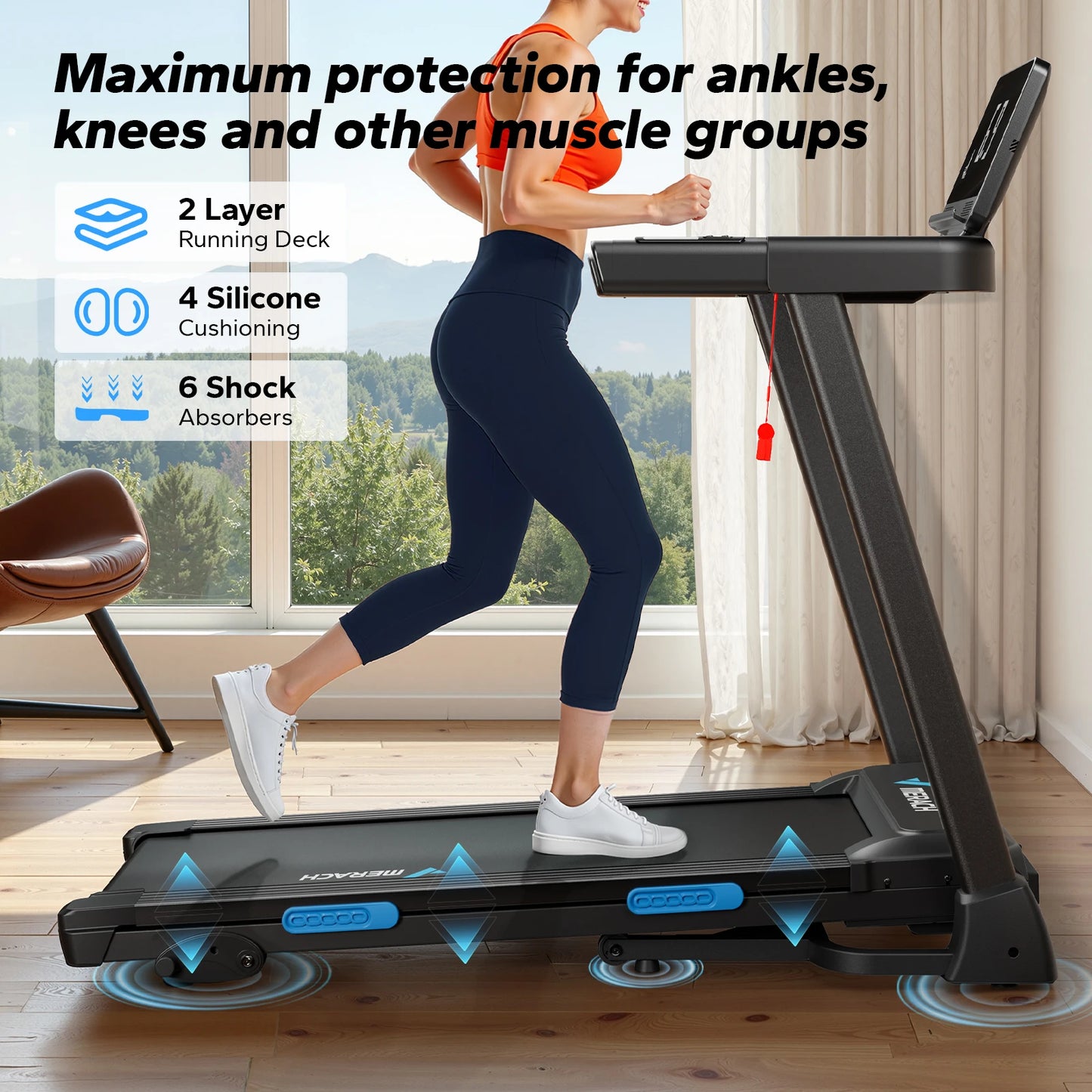 Foldable Treadmill Incline Quiet