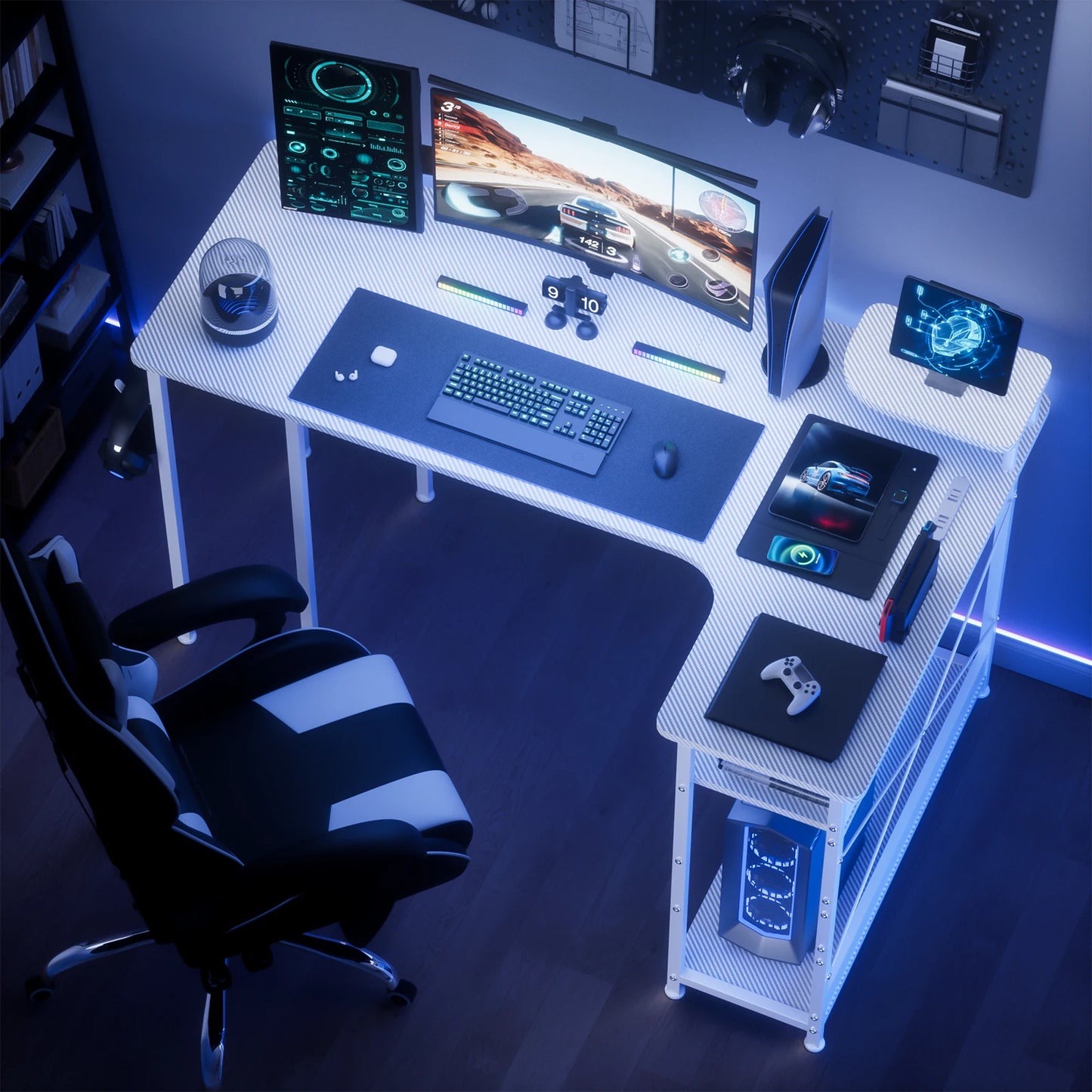 Carbon Fiber Computer Desk w/Monitor Arm