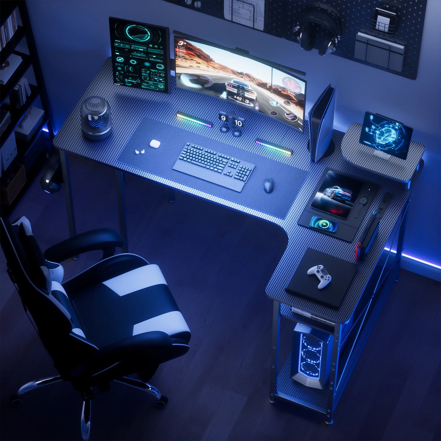 Carbon Fiber Computer Desk w/Monitor Arm