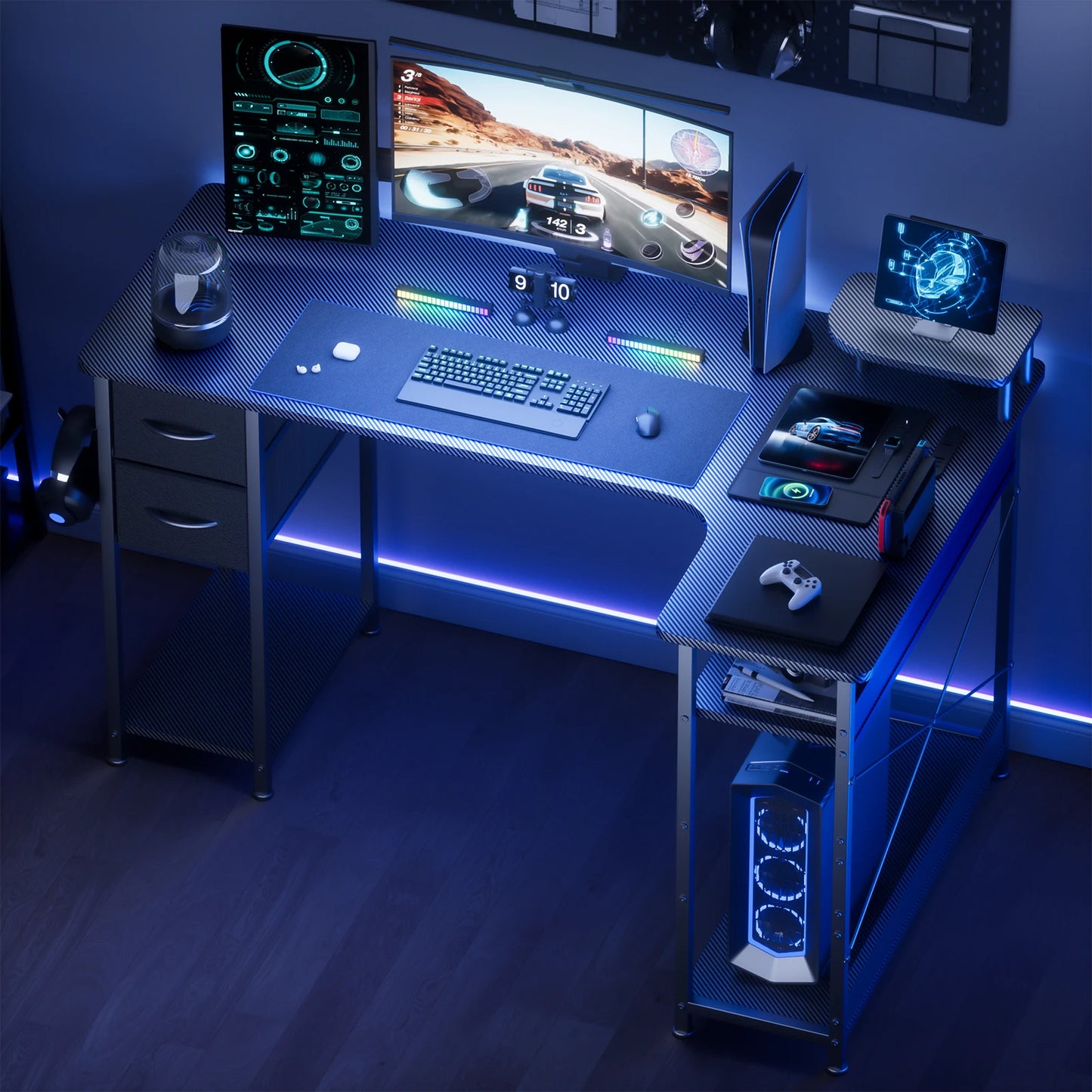 Carbon Fiber Computer Desk w/Monitor Arm