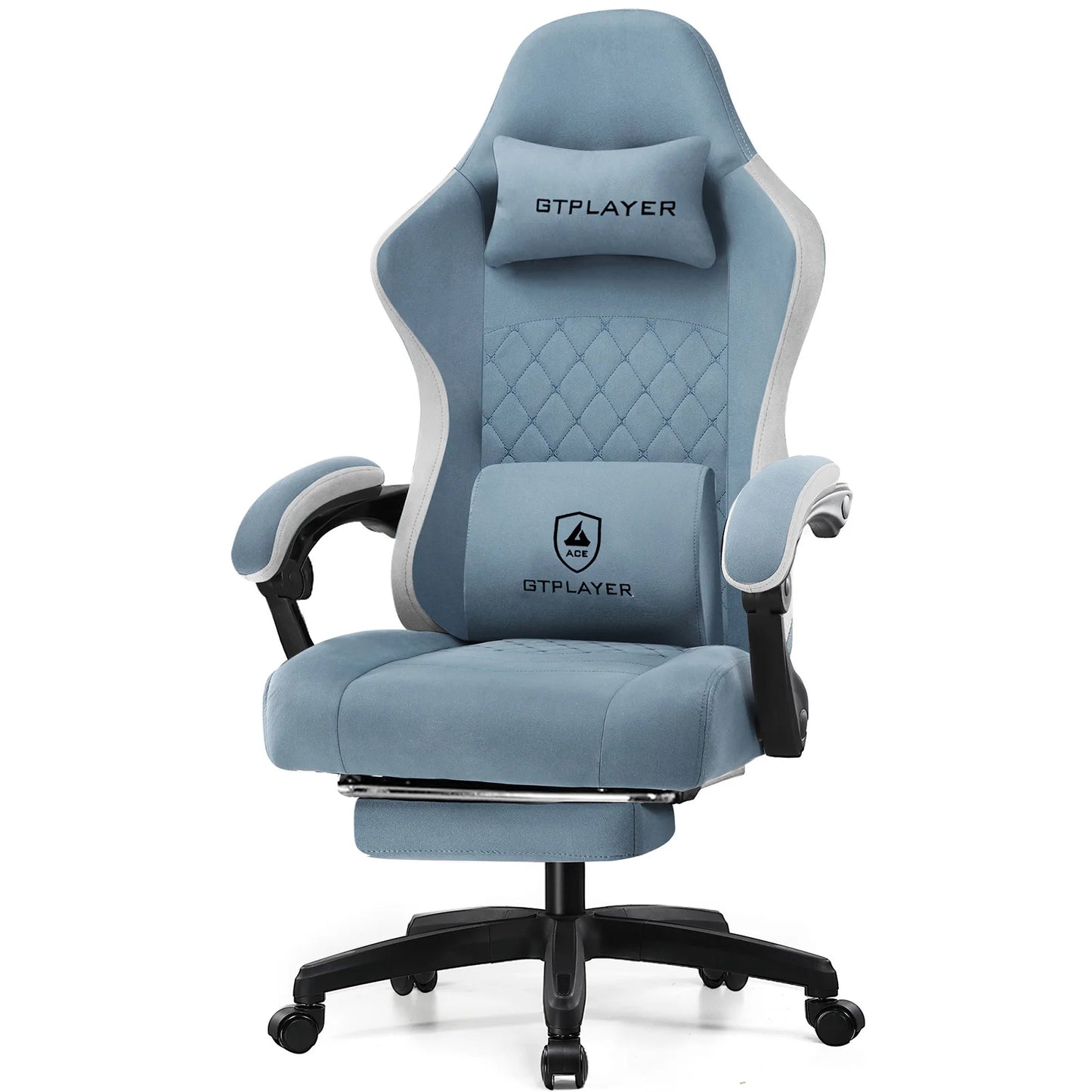 Office Chair with Pocket Spring Cushion, Linkage Armrests & Footrest