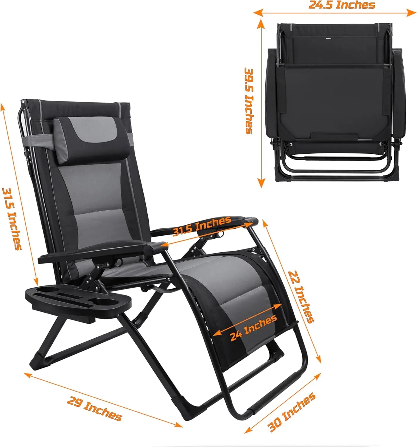 Zero Gravity Extra Wide Reclining Padded Seats
