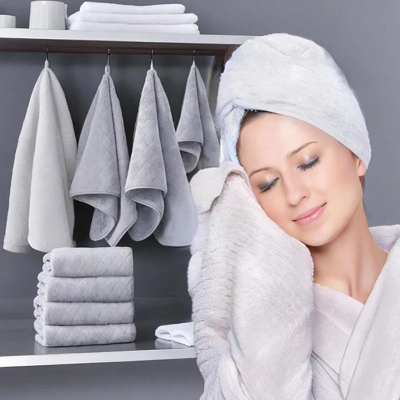 Towels Bath 8 Piece Towels Set, 2 Extra Large Bath Towels, 2 Hand Towels, 4 Washcloths, Cotton, Lighter Weight, Quicker to Dry
