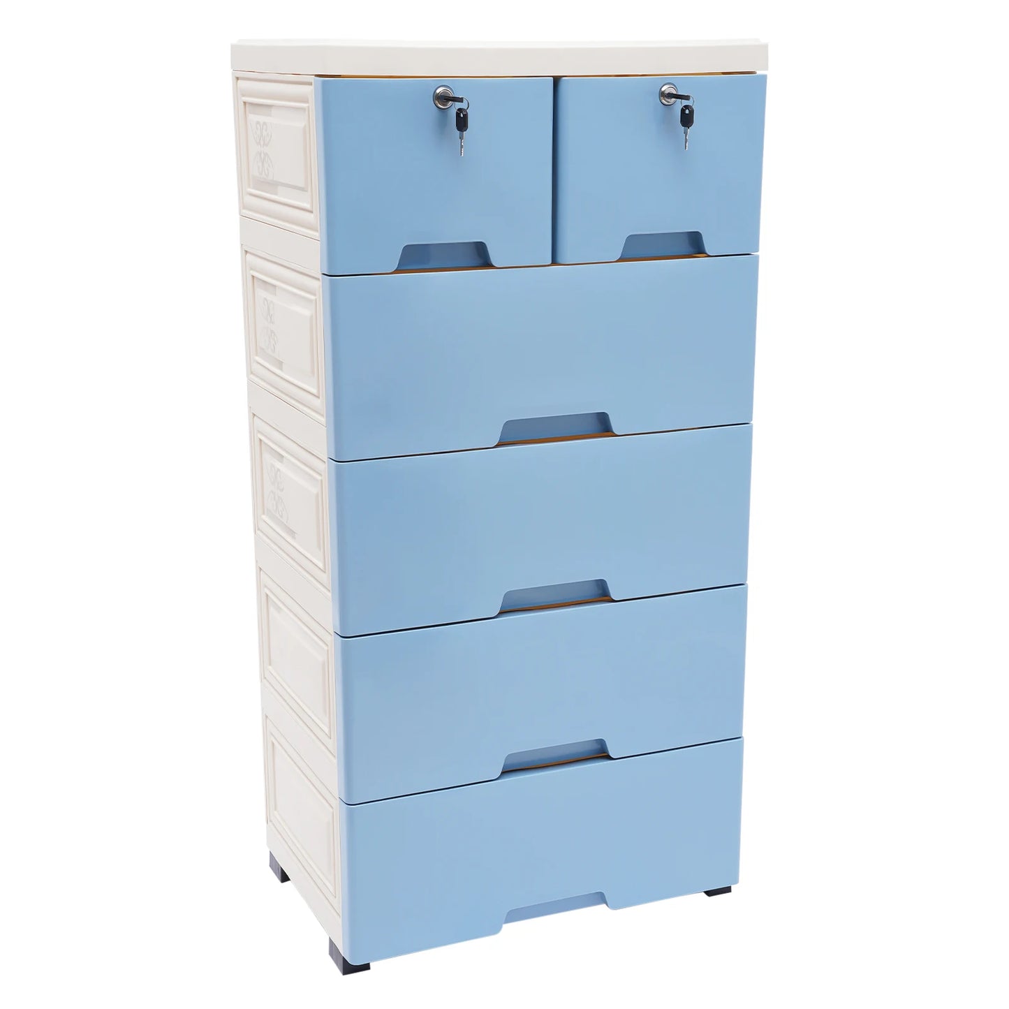 Chest Storage Stand Cabinet with 6 Drawers & 4 Wheels