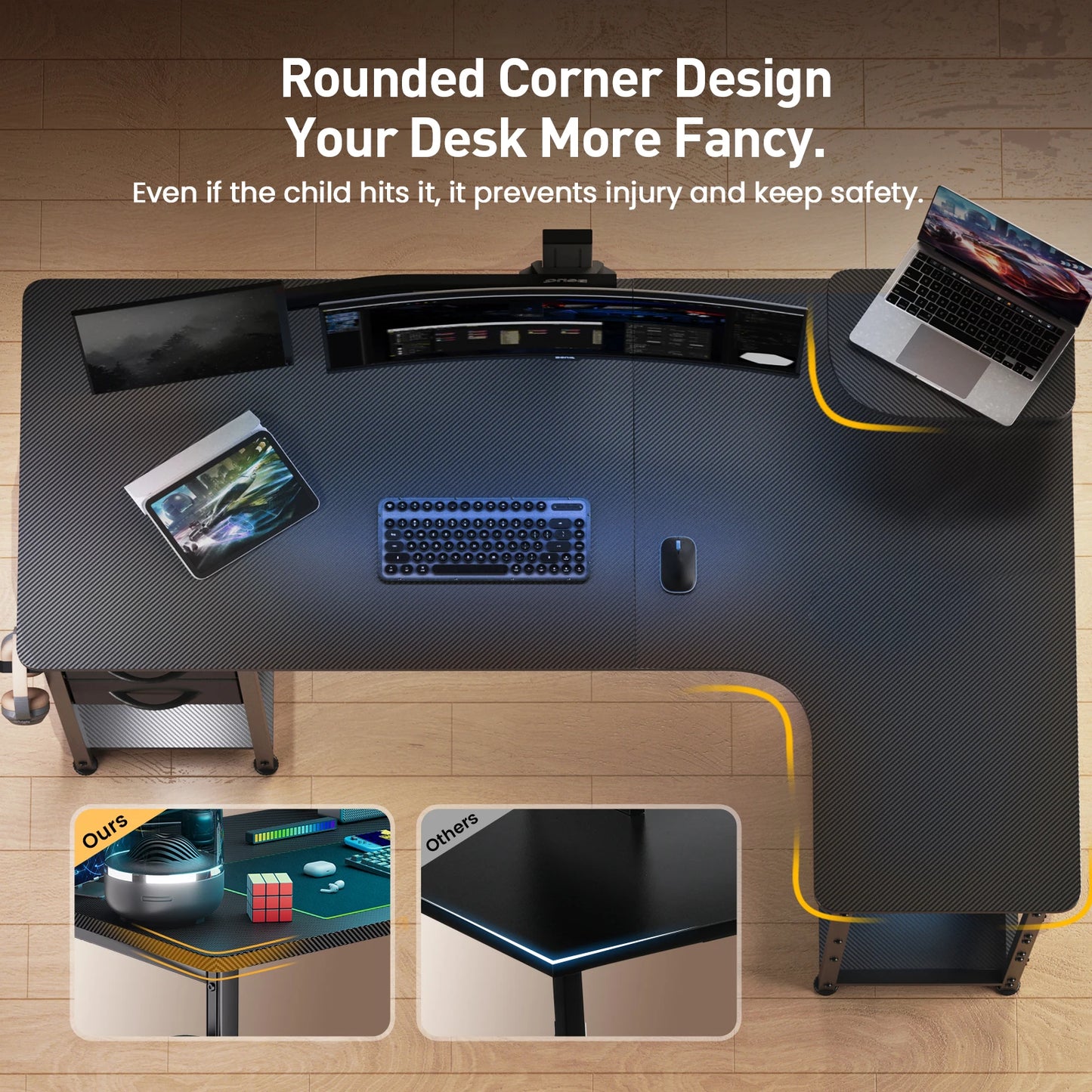 Carbon Fiber Computer Desk w/Monitor Arm
