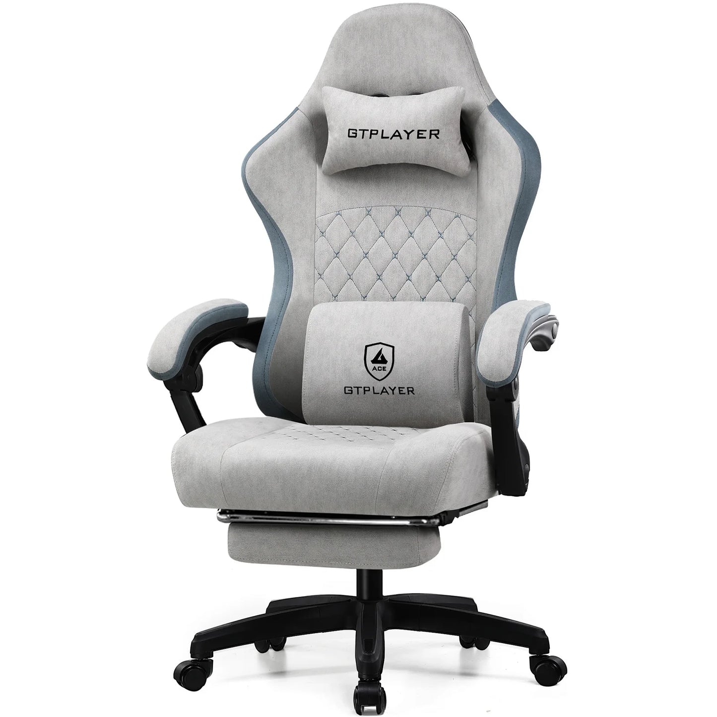 Office Chair with Pocket Spring Cushion, Linkage Armrests & Footrest