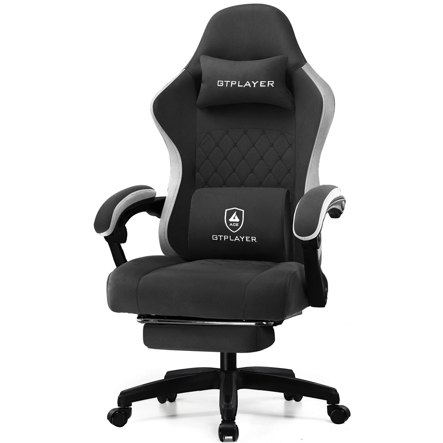 Office Chair with Pocket Spring Cushion, Linkage Armrests & Footrest