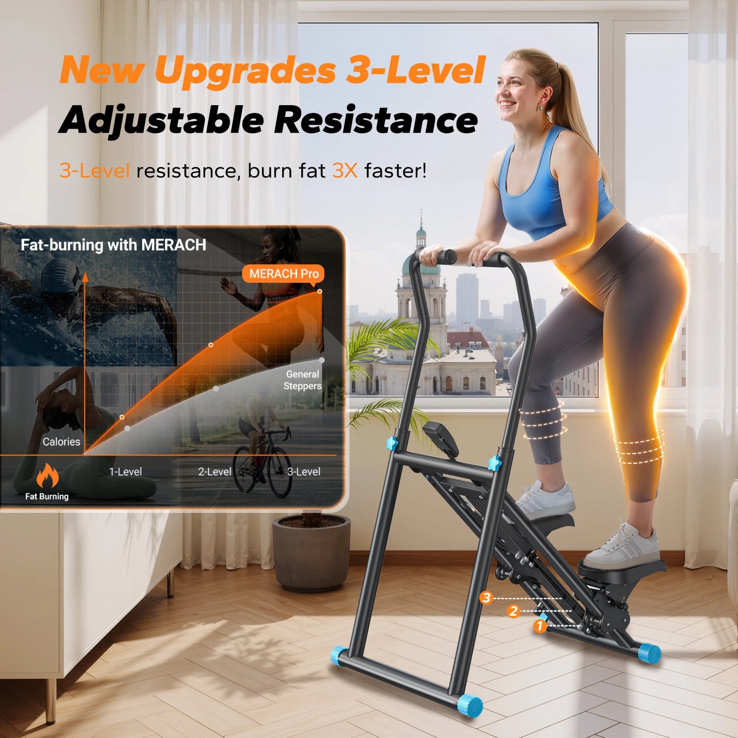 Stair Stepper Vertical Compact Folding Exercise Climber