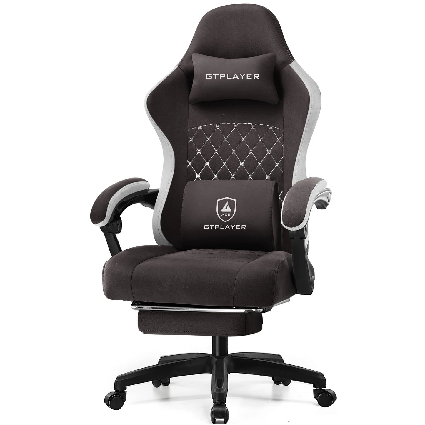 Office Chair with Pocket Spring Cushion, Linkage Armrests & Footrest