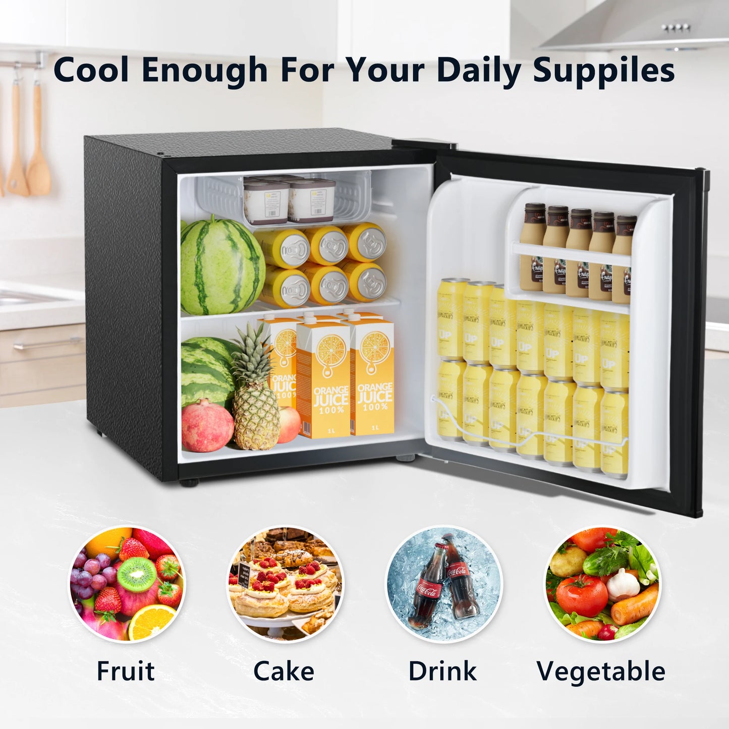 Mini Fridge with Freezer Reversible Single Door