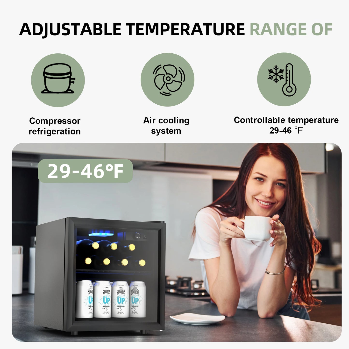Mini Fridge Beverage Refrigerator Cooler