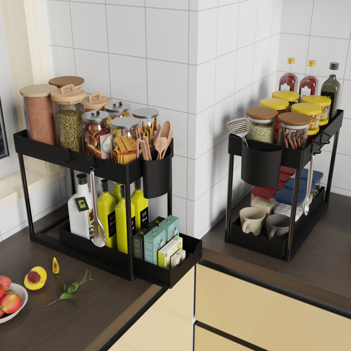 Pull-Out Under Sink Rack Sliding Cabinet Organizer