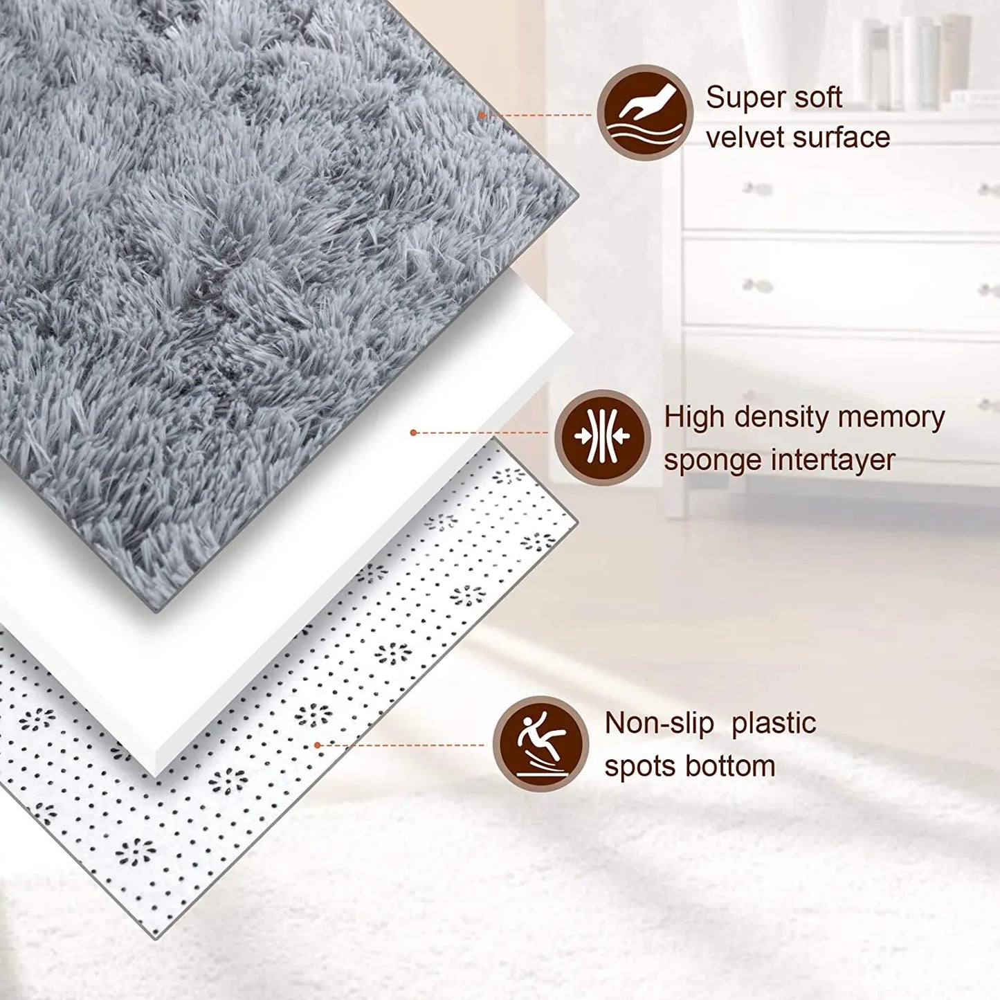 Plush Fluffy Ultra Soft Indoor Modern Rugs