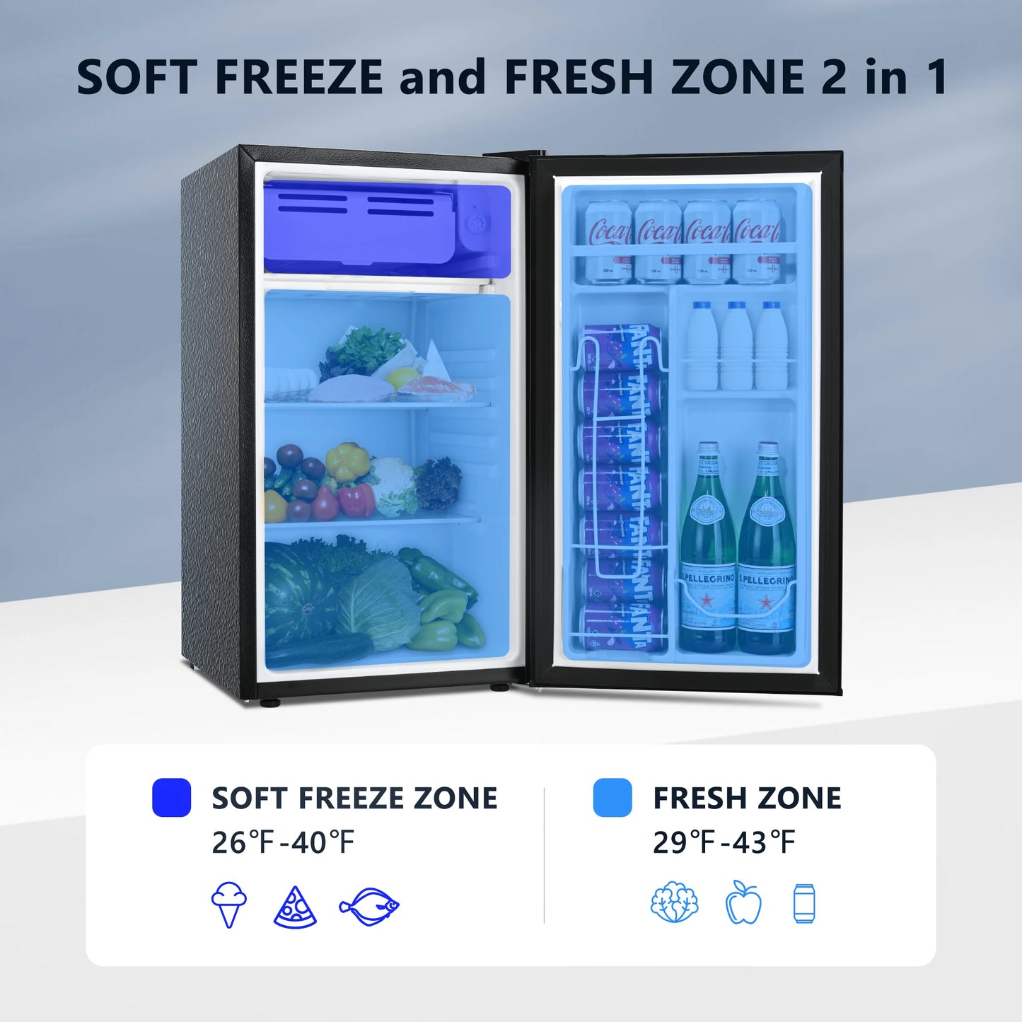 Mini Fridge with Adjustable Thermostat