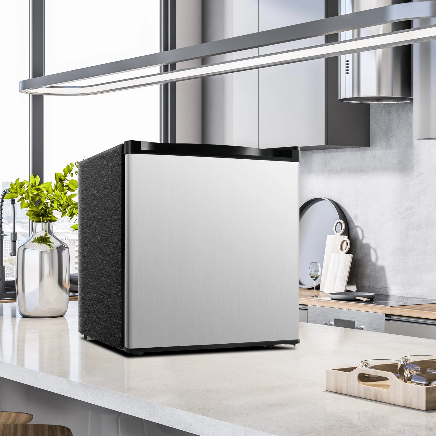 Mini Fridge with Freezer Reversible Single Door