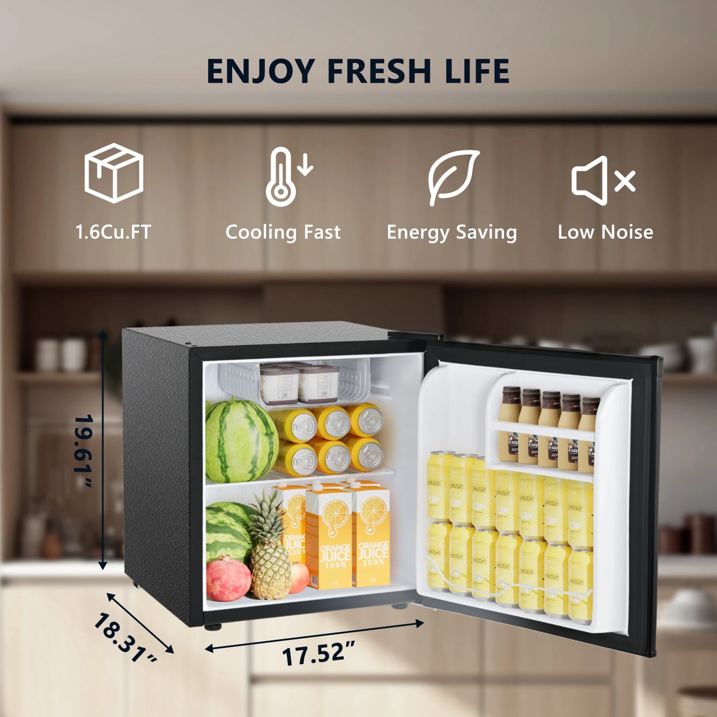 Mini Fridge with Freezer Reversible Single Door