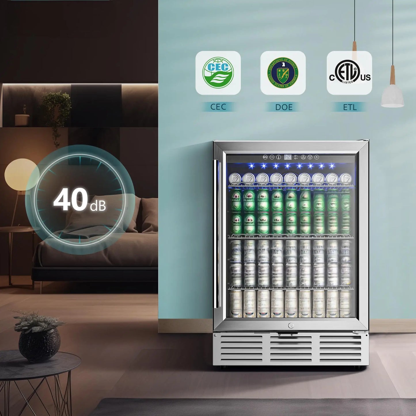 Built-in Beverage Cooler Under Counter For Kitchen