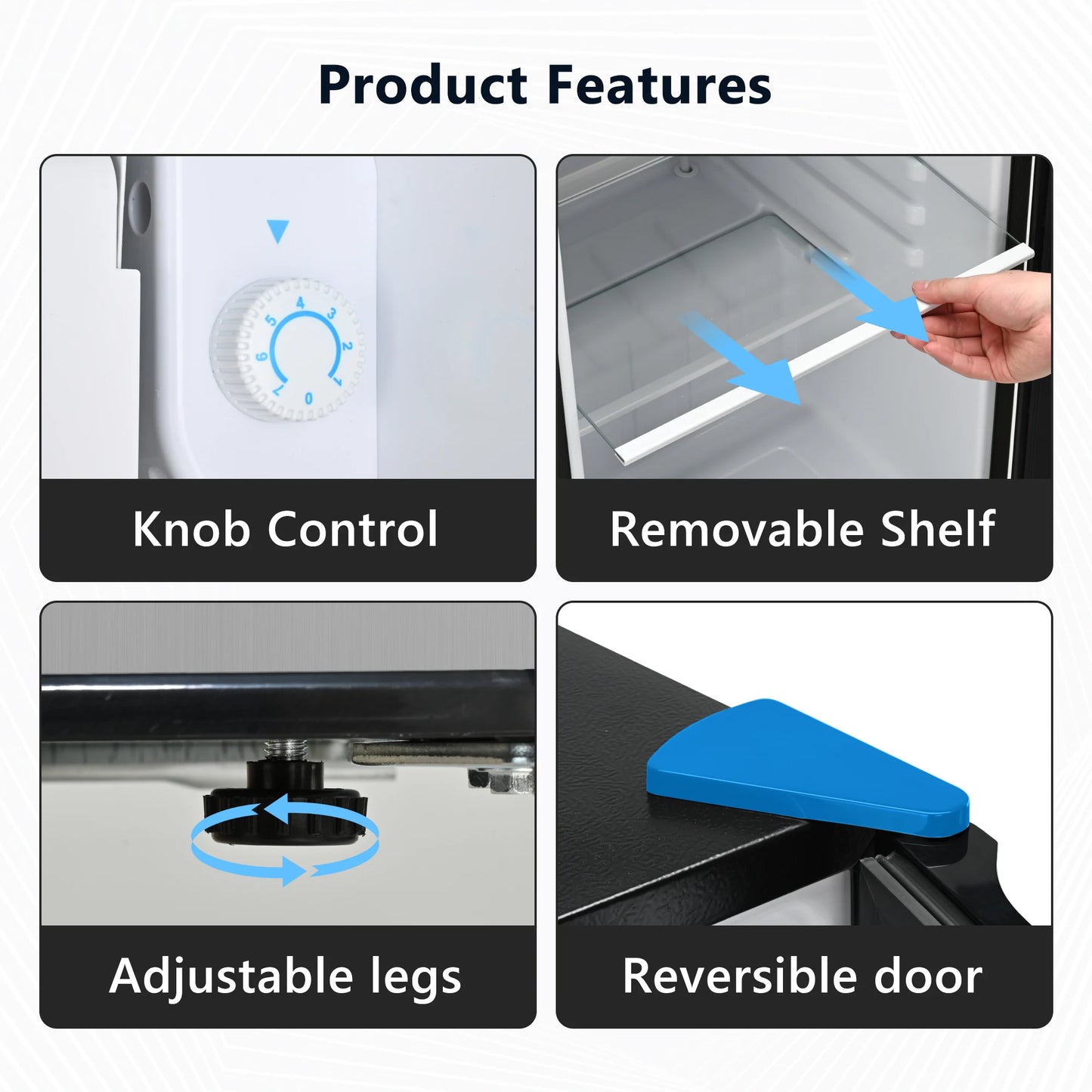 Mini Fridge with Adjustable Thermostat