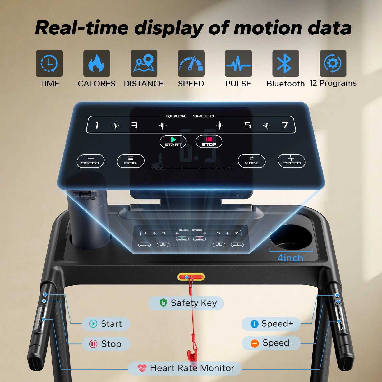 Foldable Treadmill Incline Quiet