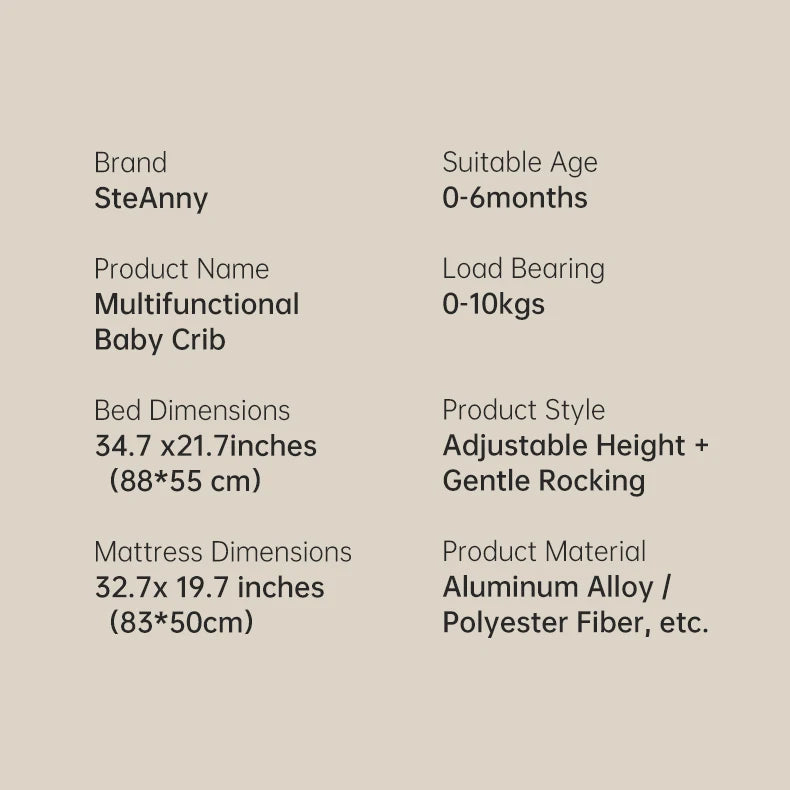 Portable Travel Rocking Baby Bassinet Crib