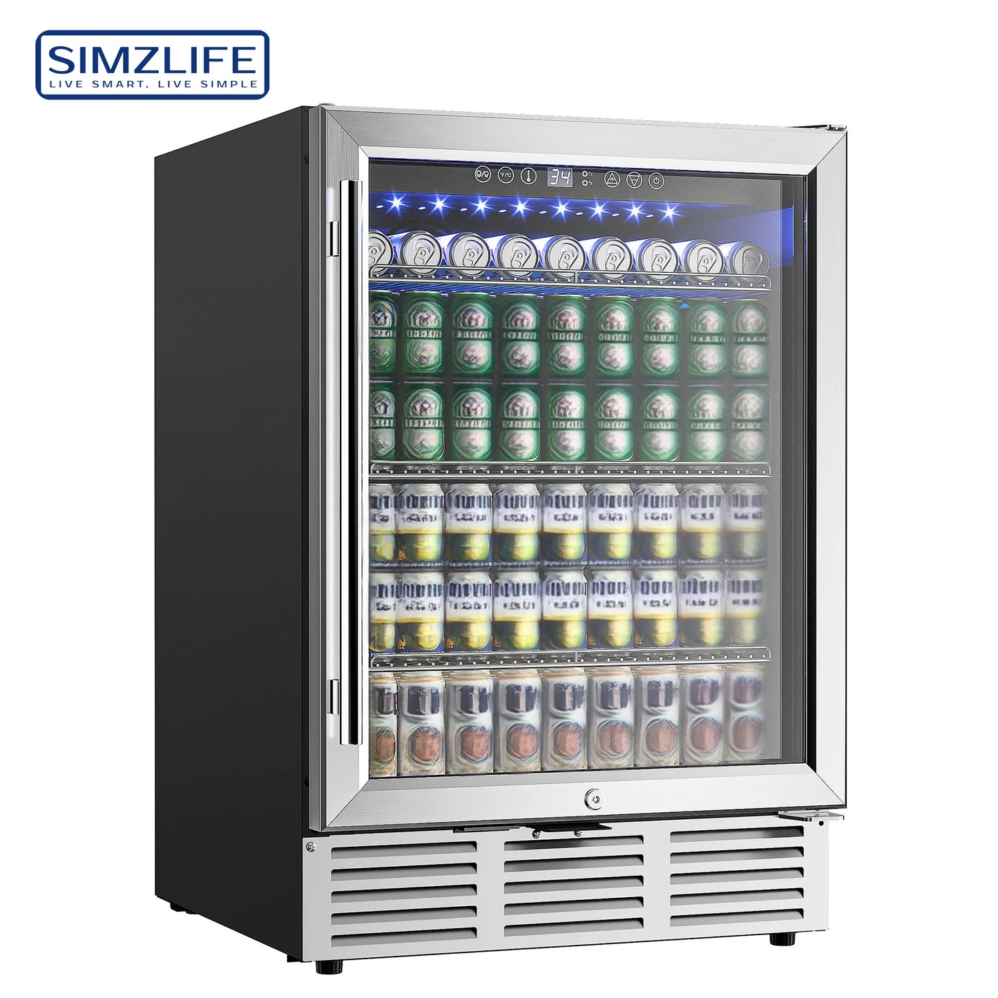 Under Counter Beverage Fridge with Glass Door