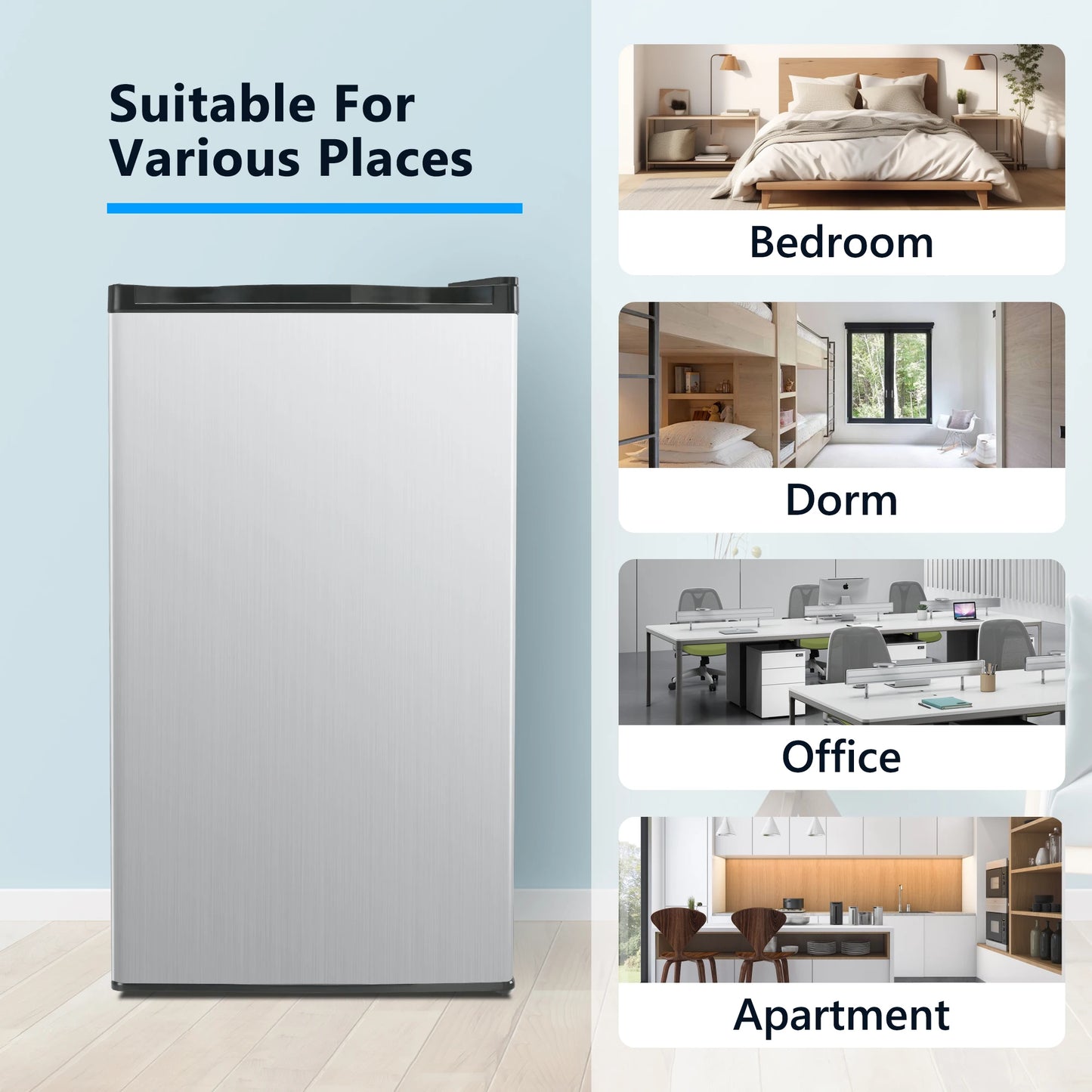 Mini Fridge with Adjustable Thermostat