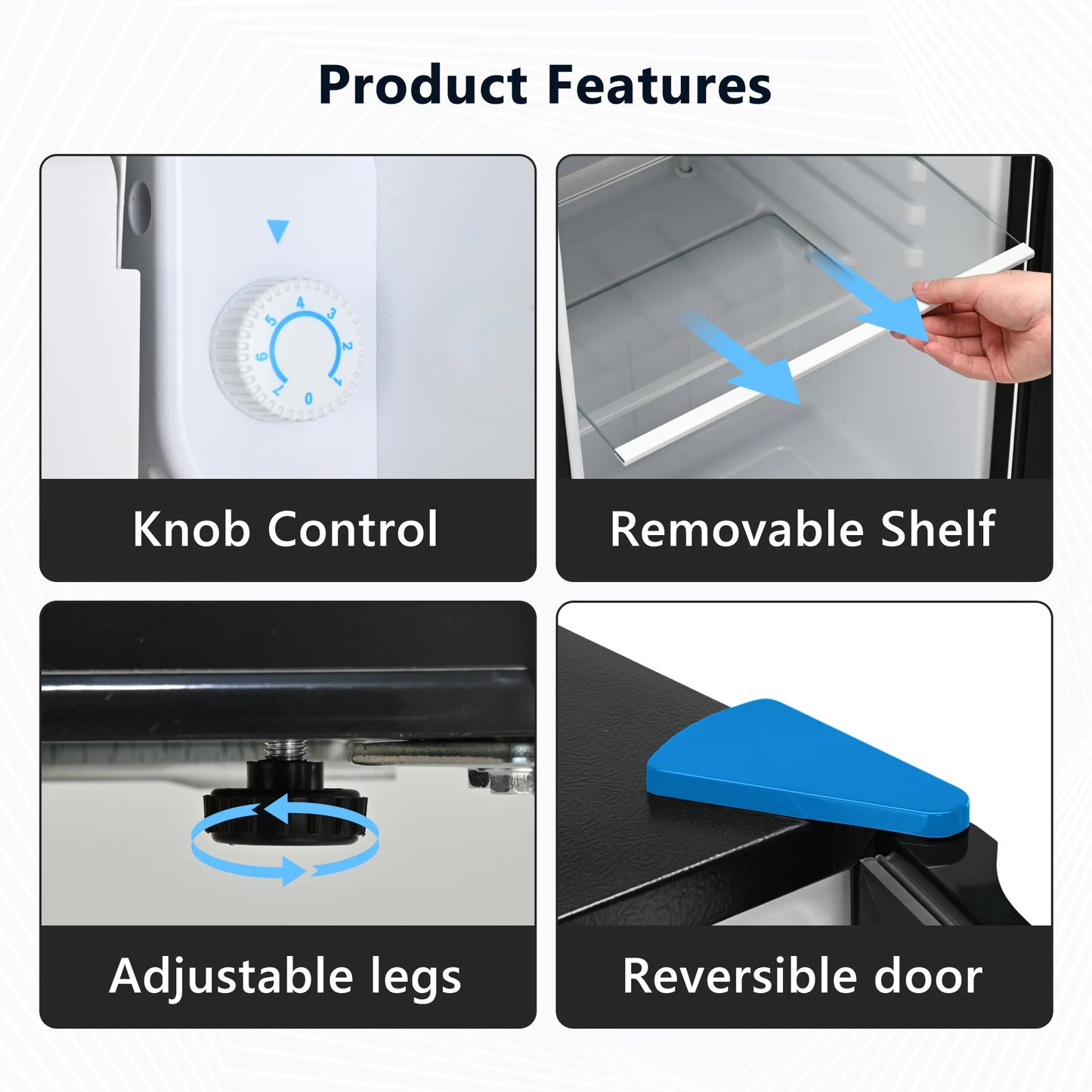 Mini Fridge with Adjustable Thermostat