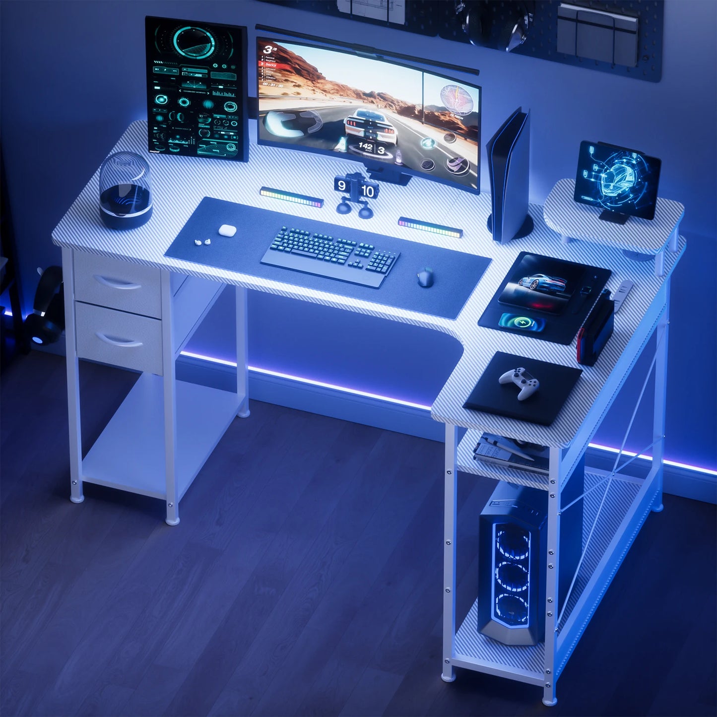Carbon Fiber Computer Desk w/Monitor Arm