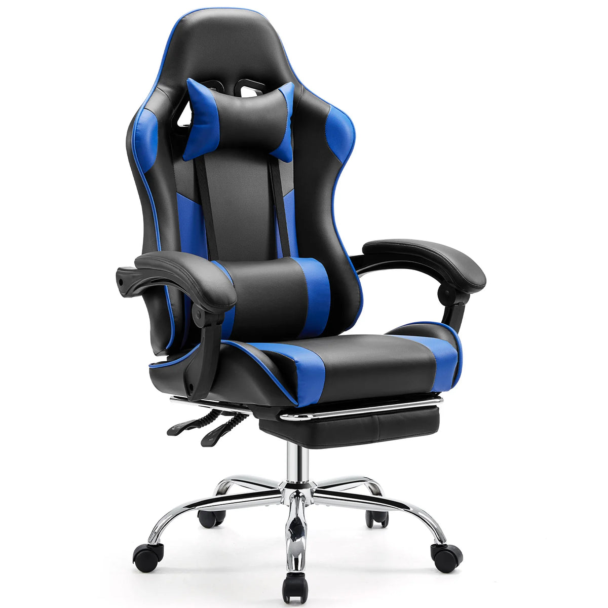 Swivel PU Leather with Headrest and Lumbar Support Chair