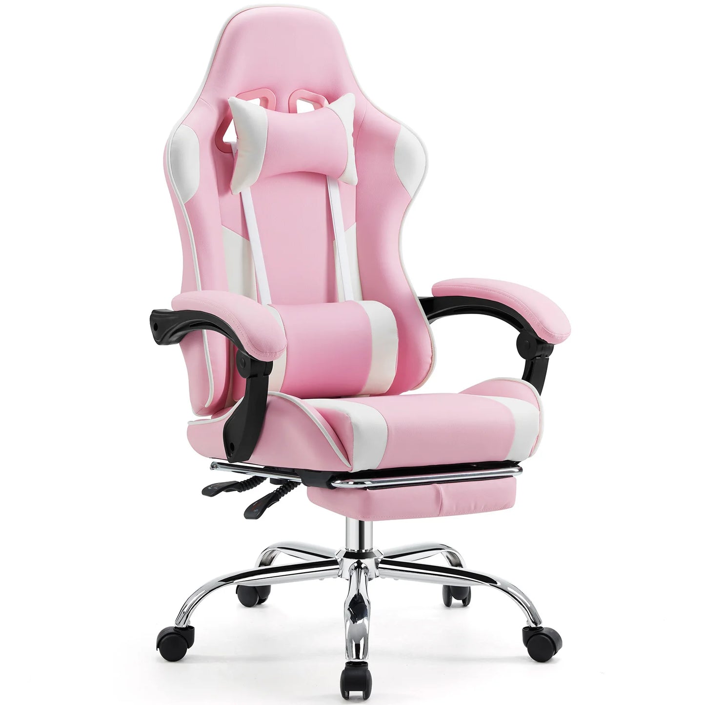 Swivel PU Leather with Headrest and Lumbar Support Gaming Chair
