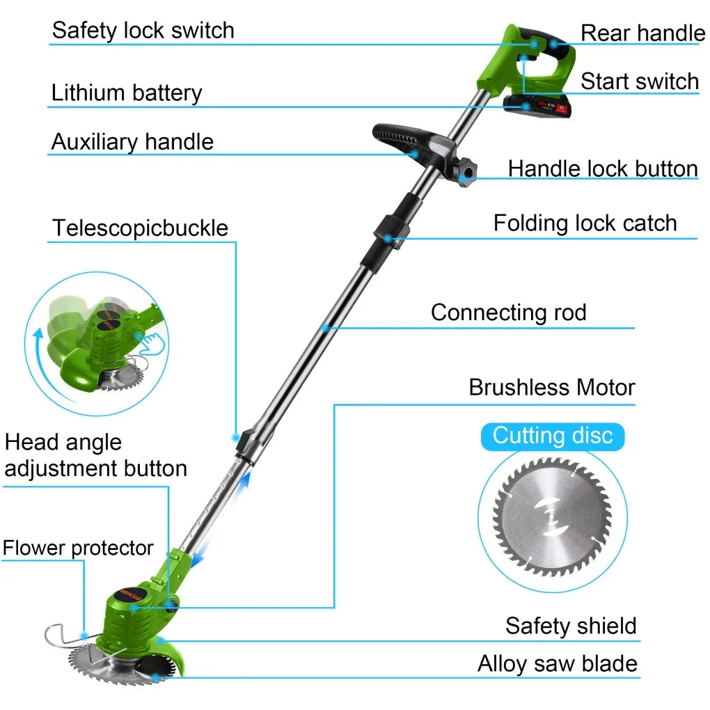 Electric Weed Wacker with Metal Blade