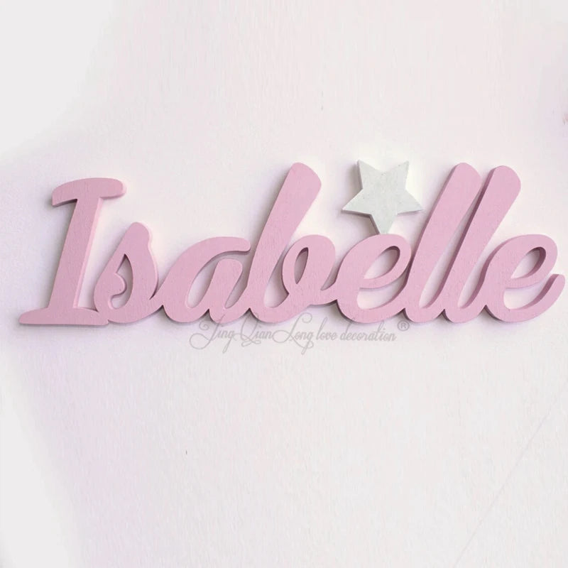 Custom Wooden Name Sign with Glowing in the dark Star