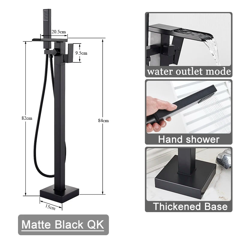 Floor Bathtub Faucet with Hand Shower