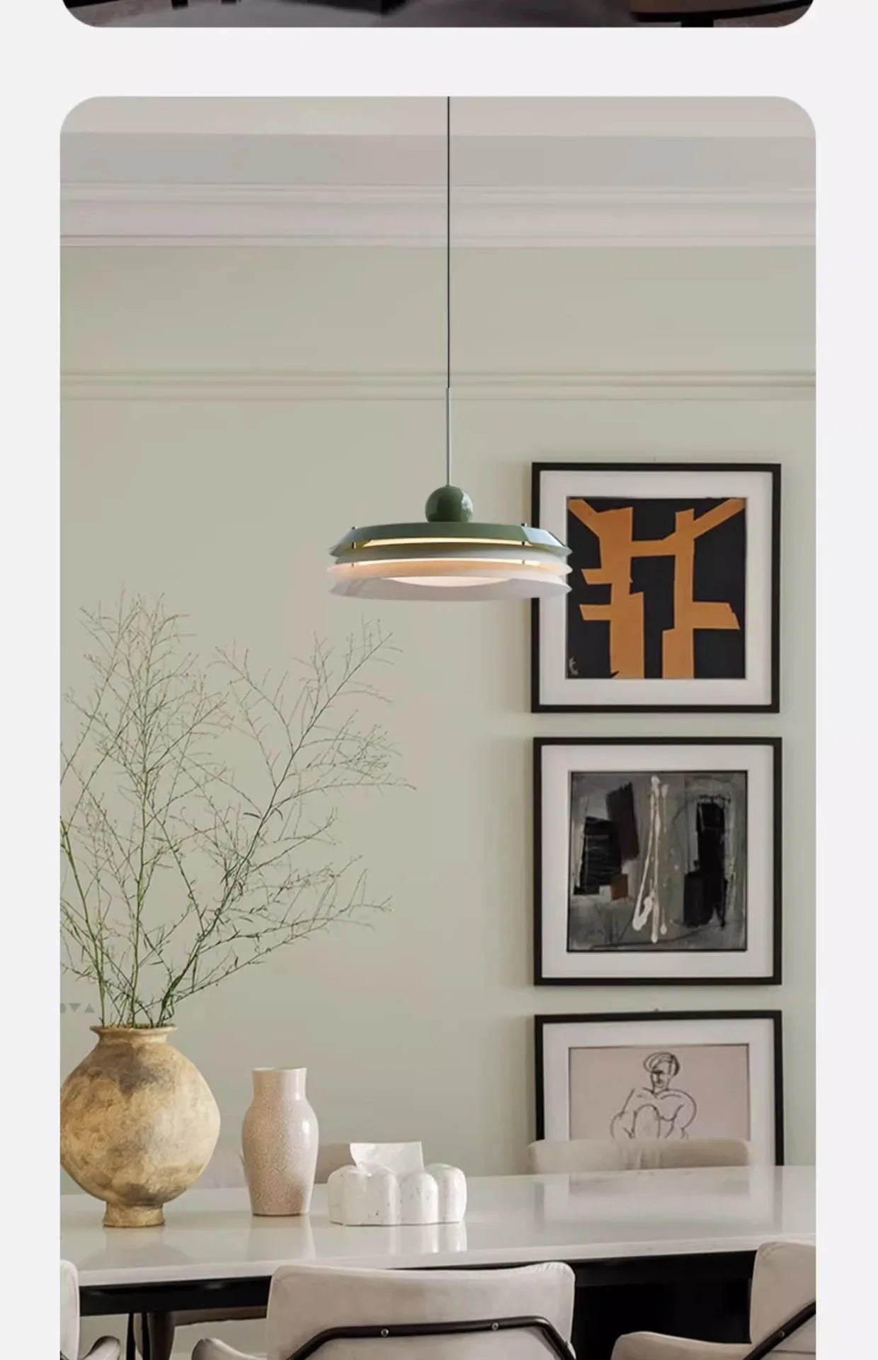 Nordic Design Cream Dining Hanging Lamp