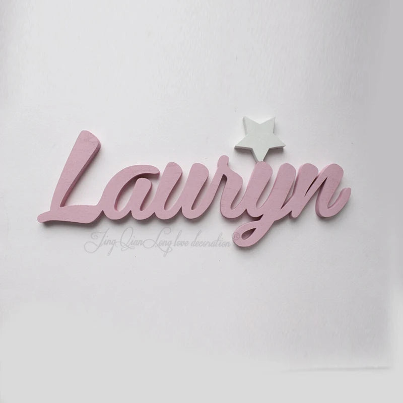 Custom Wooden Name Sign with Glowing in the dark Star