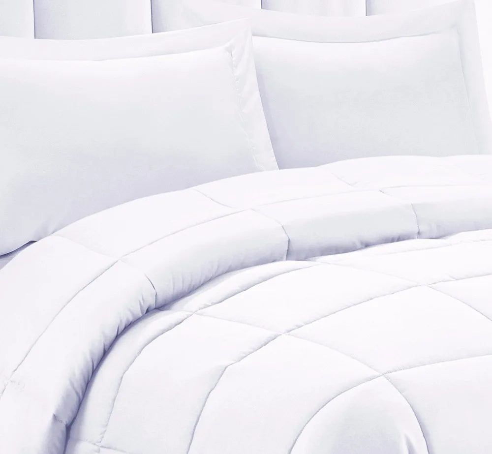 All Season Solid White Double Fill Comforter