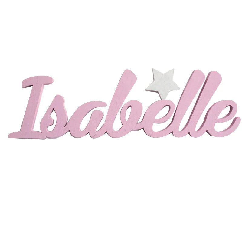 Custom Wooden Name Sign with Glowing in the dark Star