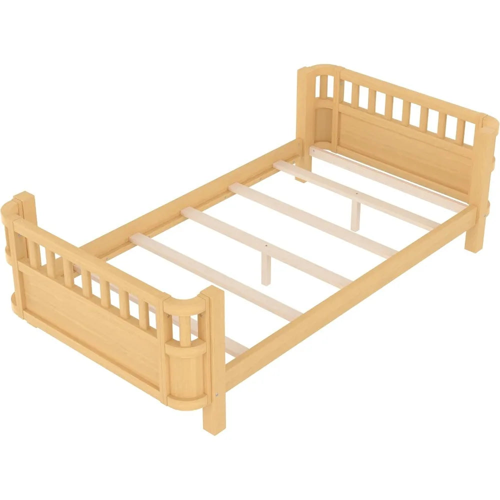 Twin Kids Bed Frame with Rails