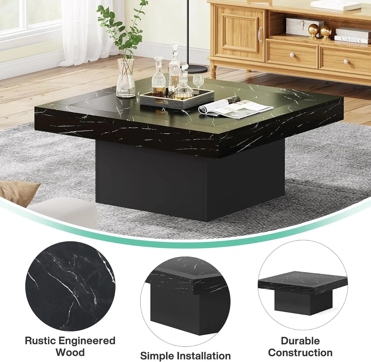 LED Square Coffee Table
