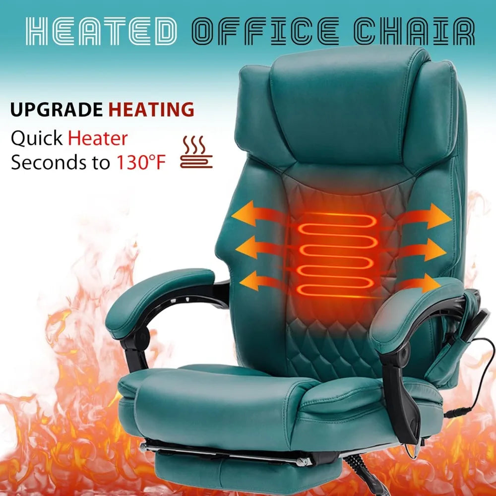 Massage Office Chair with Foot Rest and 6 Points Vibration with Heat