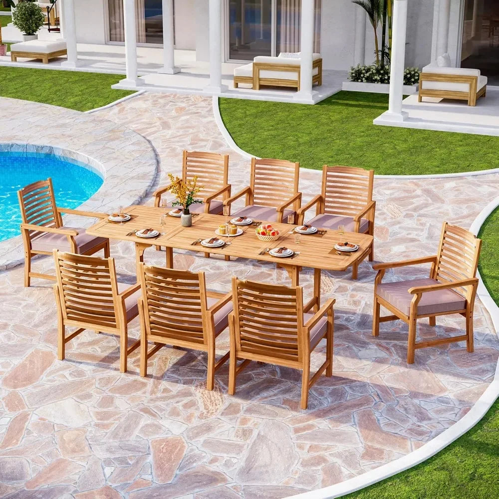 Acacia Wood Patio Dining Furniture Set