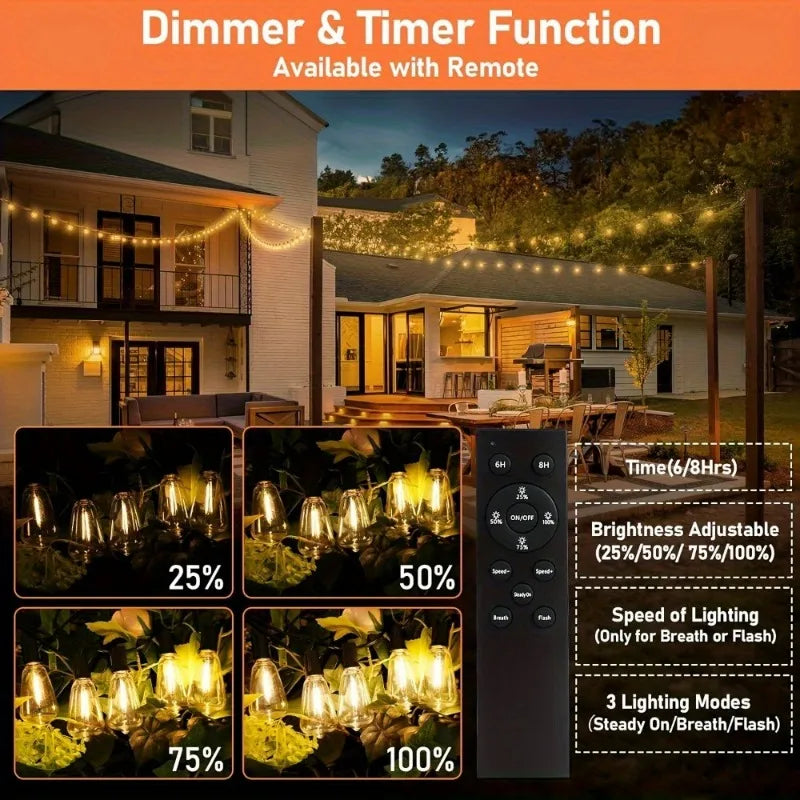 Patio String Lights Waterproof