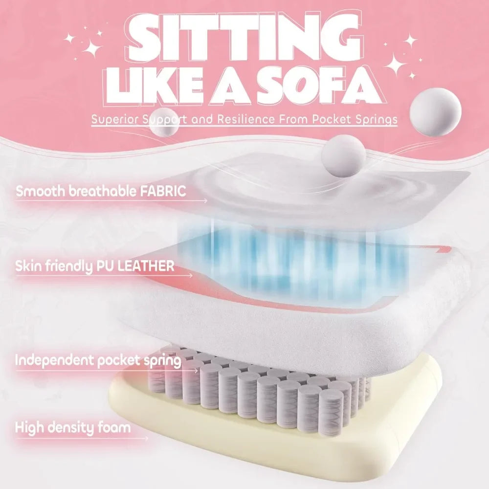 Cat Ears Paw Lumbar and Cushion Computer Chair