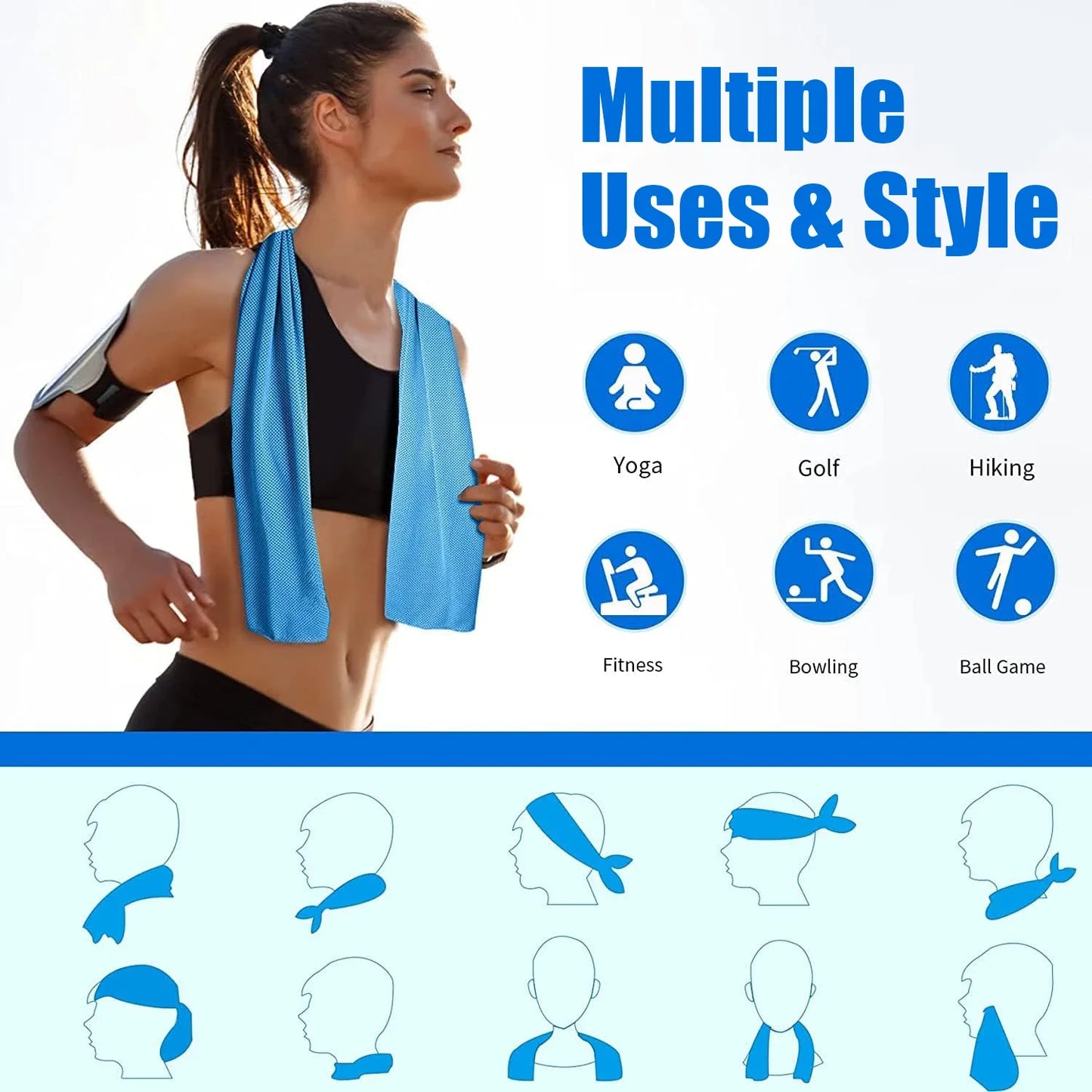 Microfiber Cooling Towels for Running, Yoga, Workout, climbing