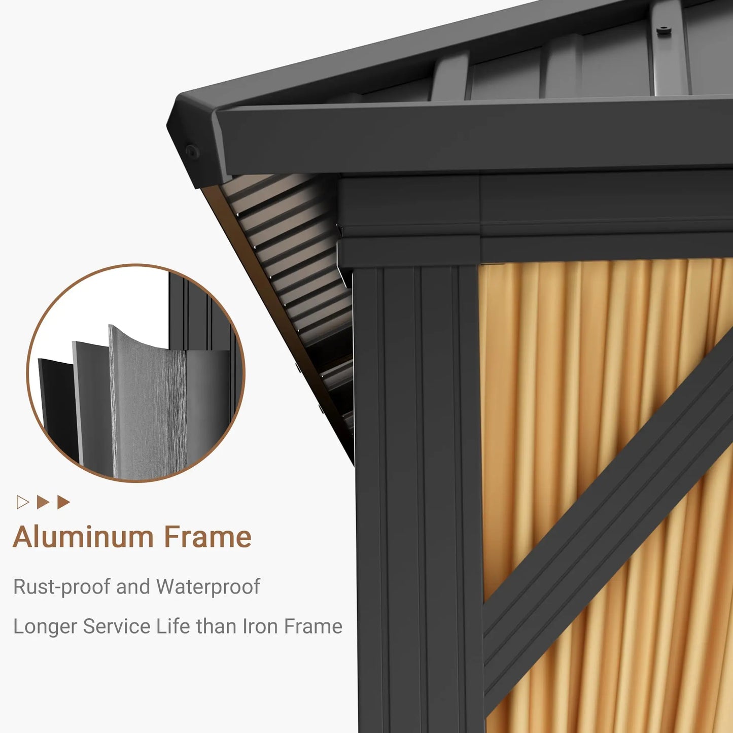Heavy Duty Hardtop Gazebo Aluminum Permanent Pavilion With Double Steel Roof Netting & Curtains