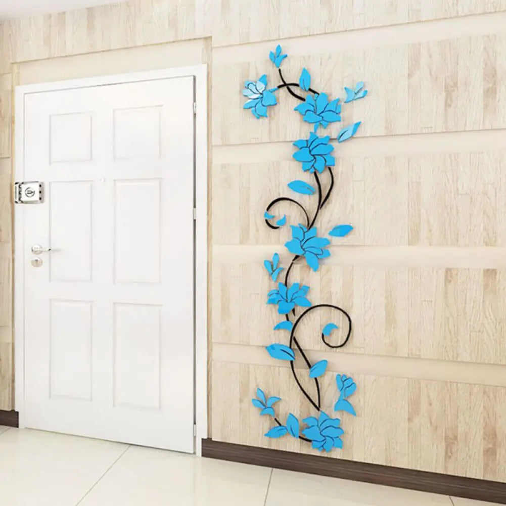Home Bedroom Decoration Art Vinyl Vase Flower Tree Decal Mural