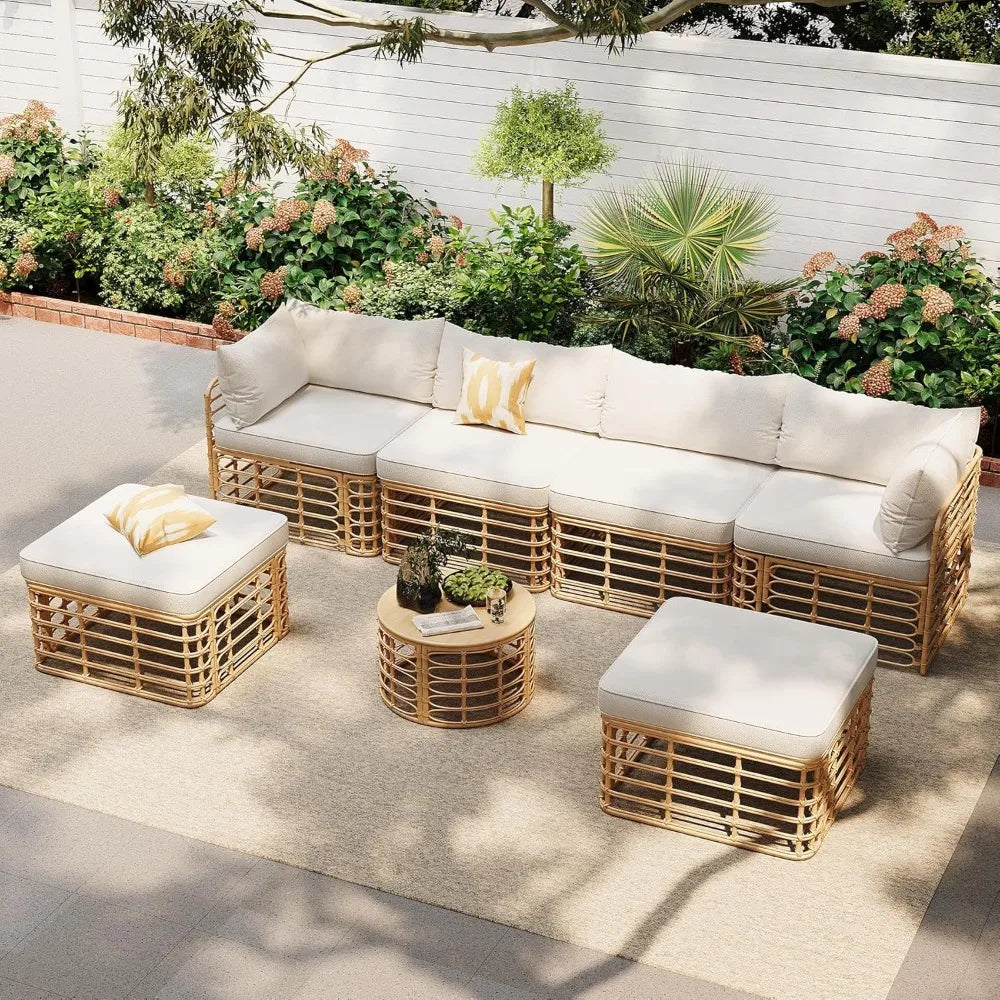 Outdoor Sectional Sofa PE Rattan Wicker