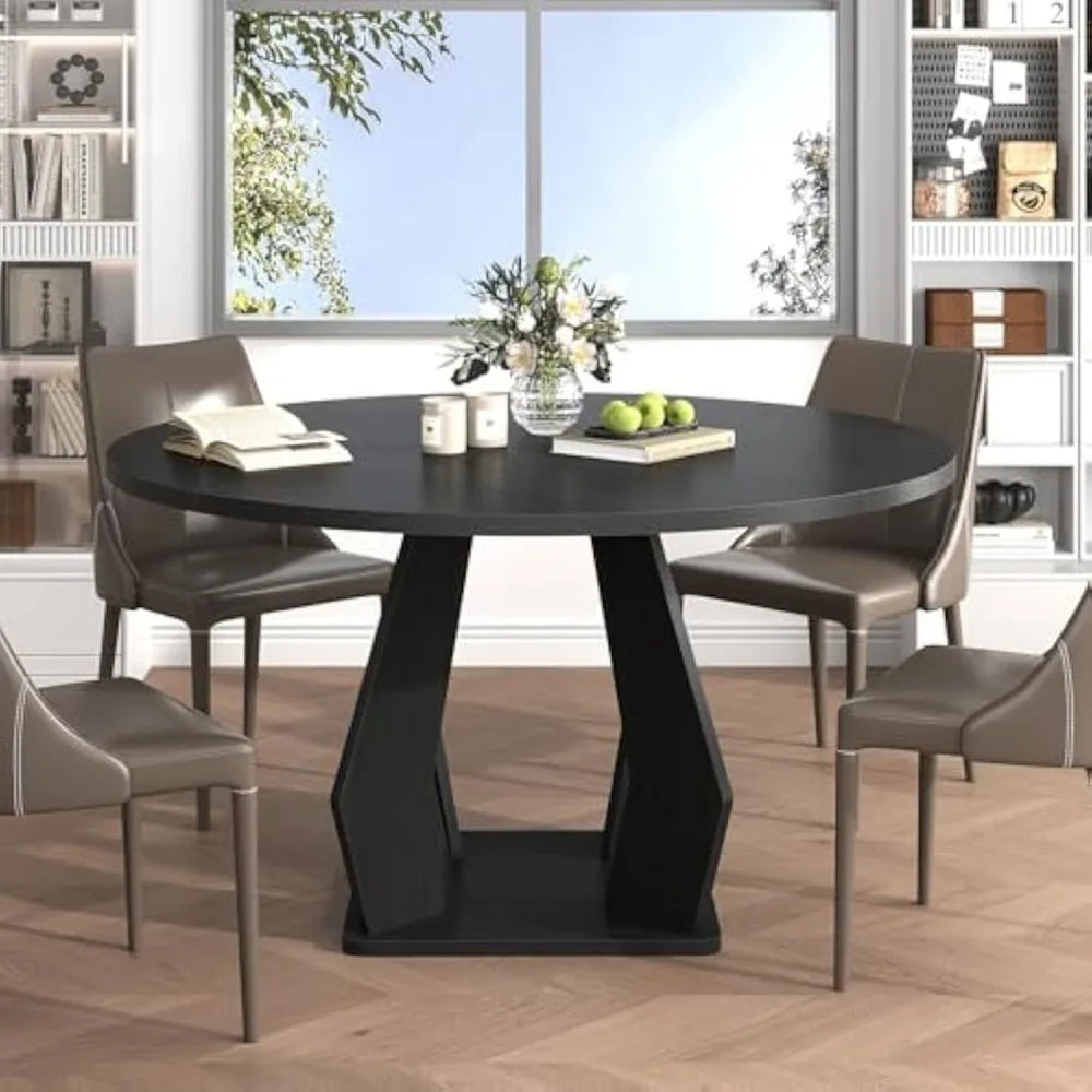 Round Dining Table with Spacious Tabletop