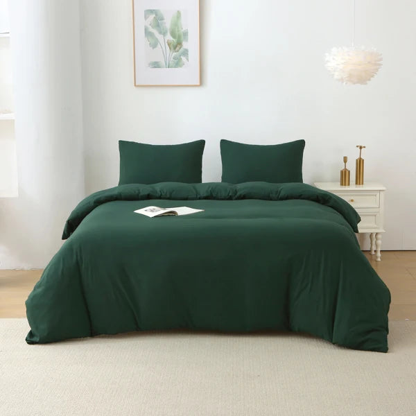 Solid Color Bedding Set with Duvet Cover
